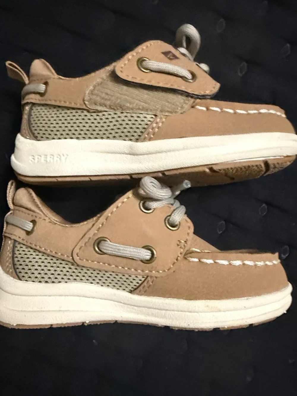 Sperry Kids Light Brown/Tan Lace-Up Moccasins